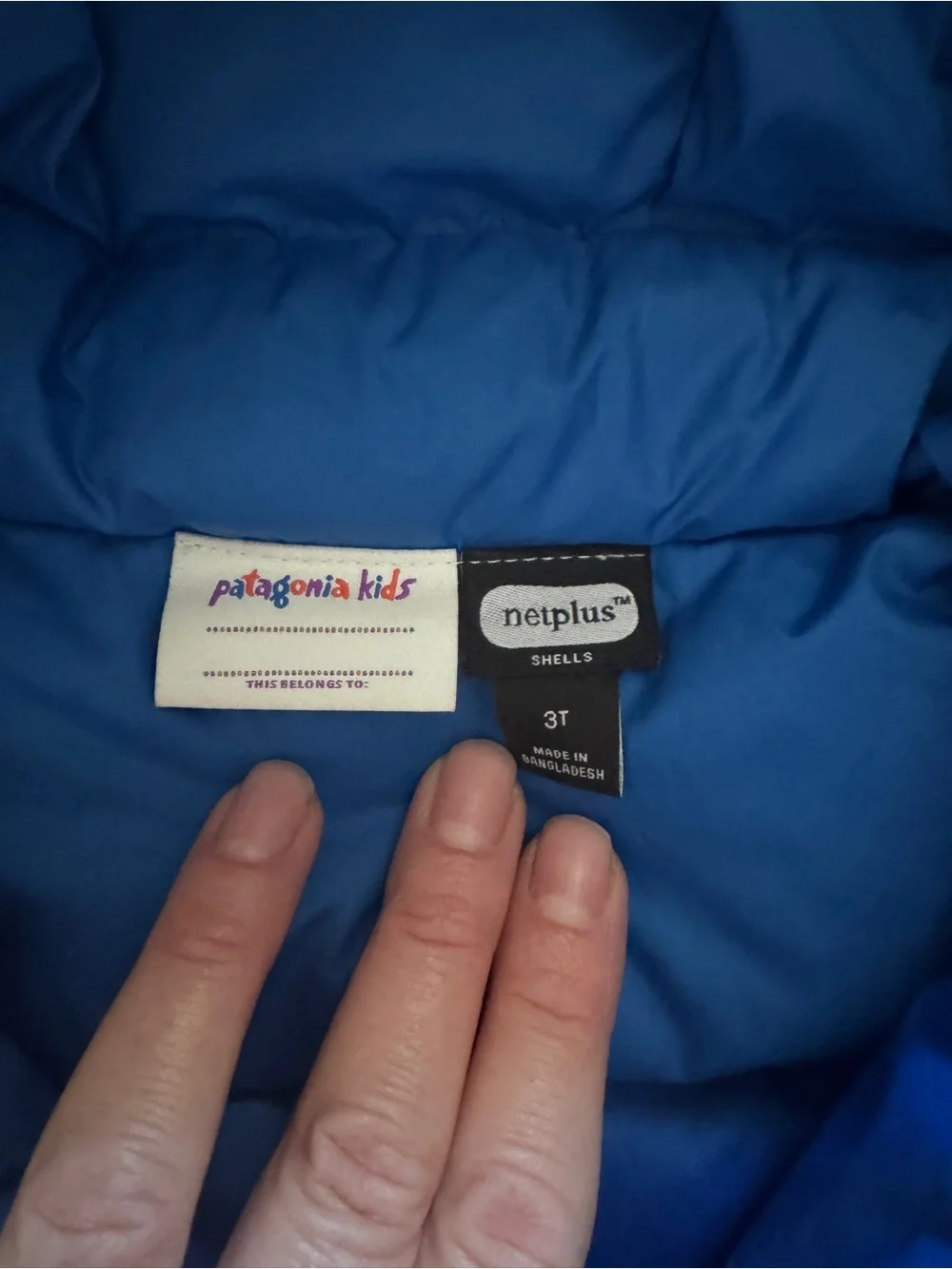 Patagonia high loft down coat Blue kids 3T like new